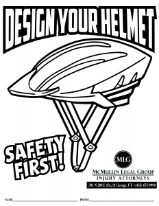 McMullin Injury Law design a helmet coloring page